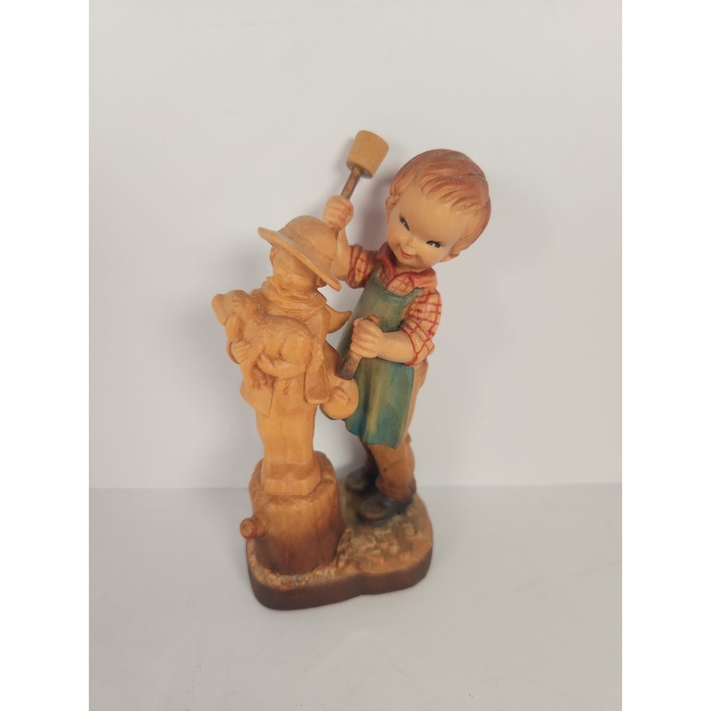 Vintage ANRI Juan Ferrandiz 20 Years of Love Wood Carved Boy Figurine Italy 5.25